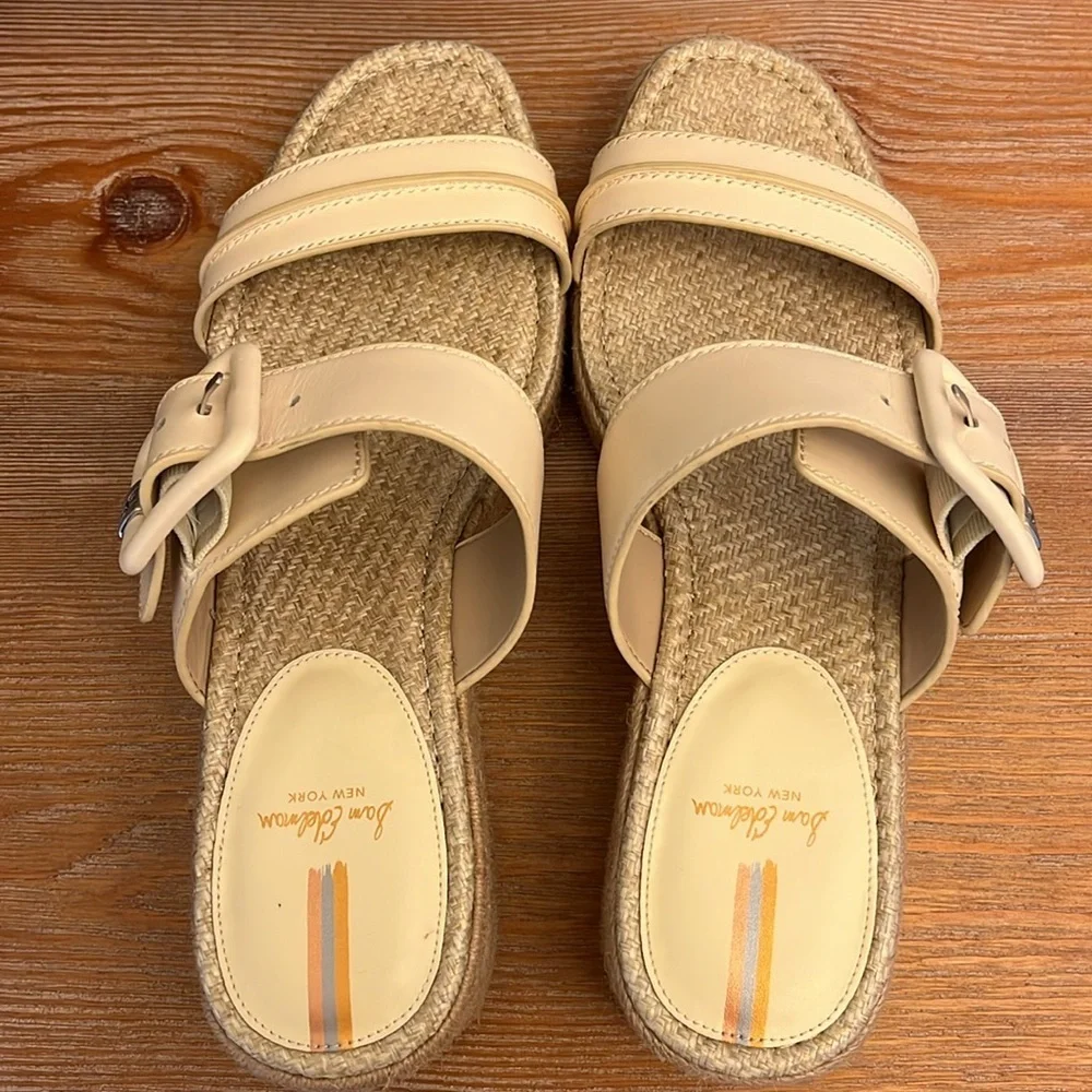 SAM EDELMAN Carson Espadrille Wedge Sandal- Color: Bleached Wheat- Size 10.5